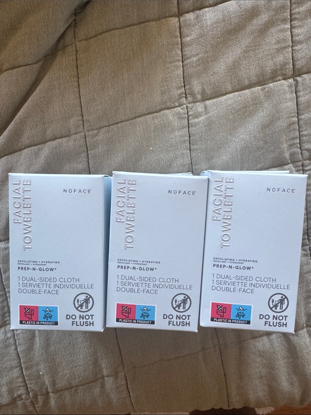 NuFACE Facial Towelette Prep-N-Glow - White Packaging (9 Boxes of 5)
